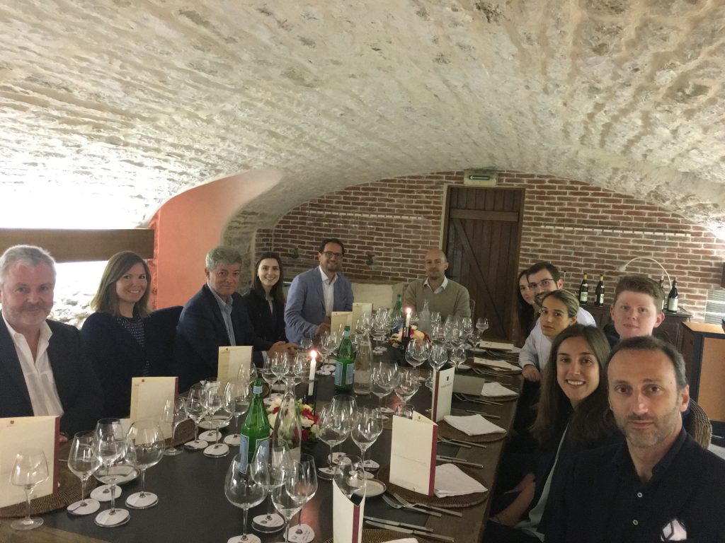 Enjoying lunch at Domaine Faiveley…
